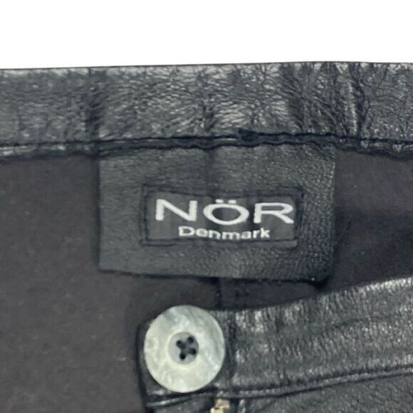 NOR Leather Pants Womens Size 30 Tall Black Ruffle Ankle Sexy Grunge Witchcore - Picture 13 of 14